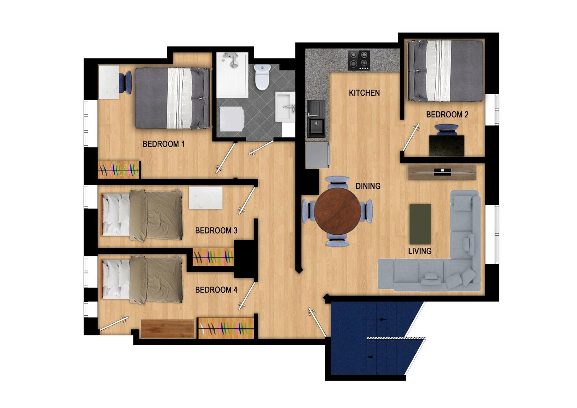 Family Friendly - Modern - Apartment Bergen